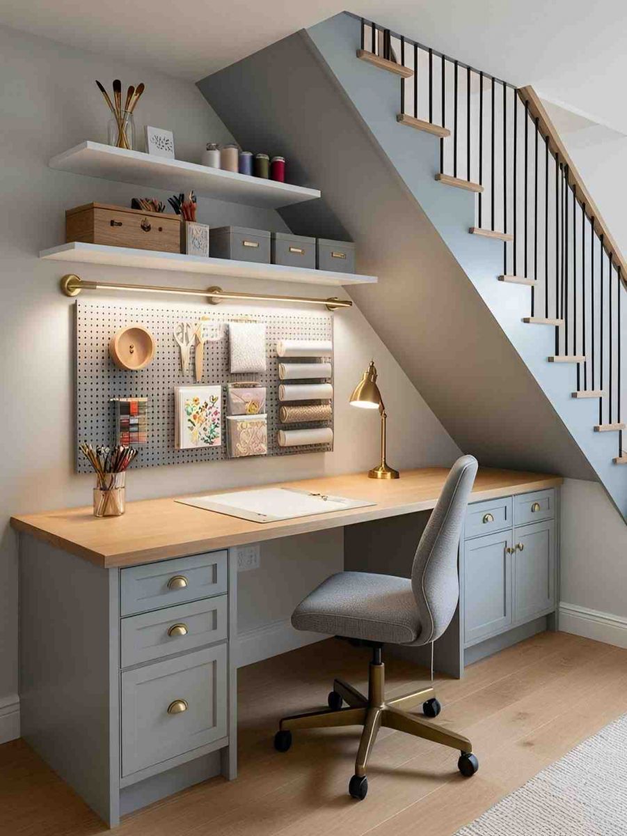 trang tri tu gam cau thang 